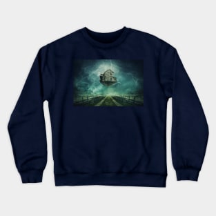 levitating haunted house Crewneck Sweatshirt